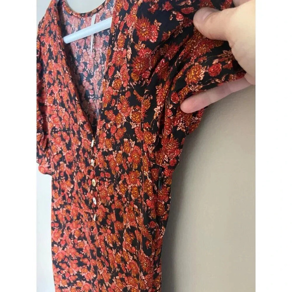 Free People Provence Black Floral Mini Dress Size Small Fall Vibes - Picture 13 of 13